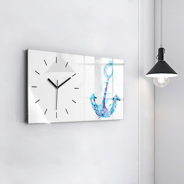 Horizontal wall clock Sea anchor