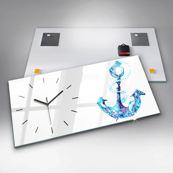 Horizontal wall clock Sea anchor