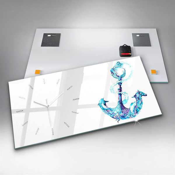 Horizontal wall clock Sea anchor