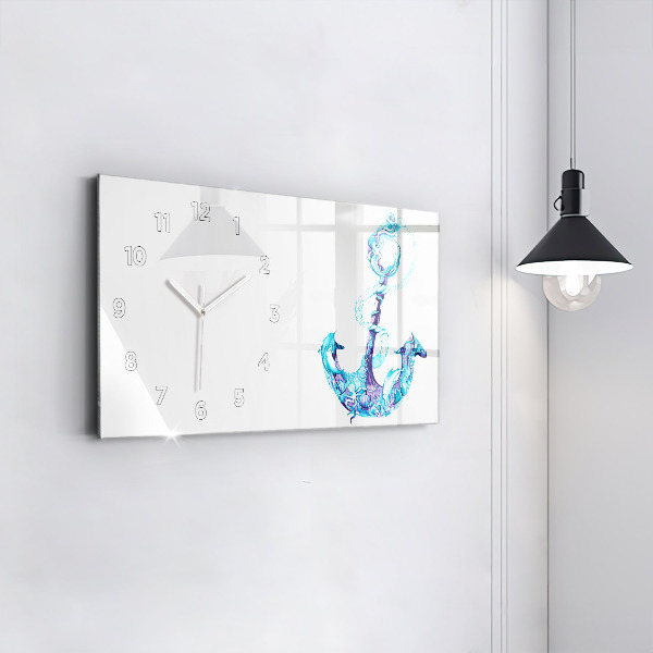 Horizontal wall clock Sea anchor