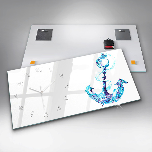Horizontal wall clock Sea anchor