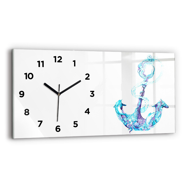 Horizontal wall clock Sea anchor