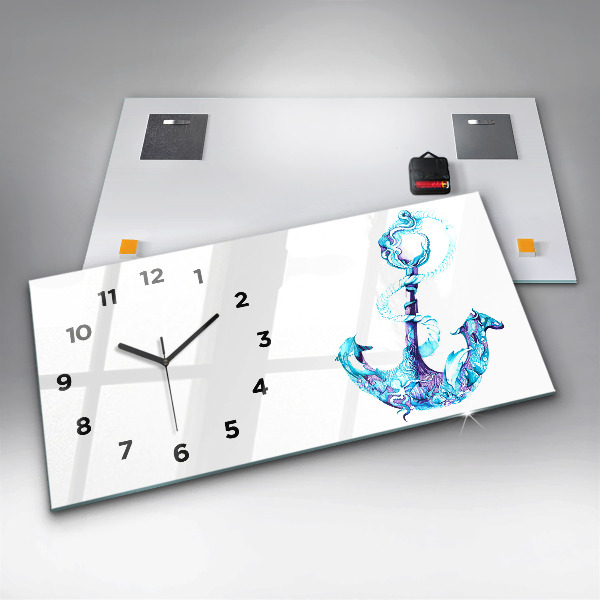 Horizontal wall clock Sea anchor