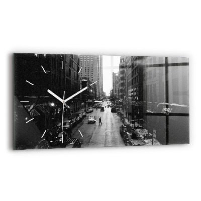Horizontal wall clock Chicago City Streets