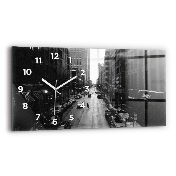 Horizontal wall clock Chicago City Streets