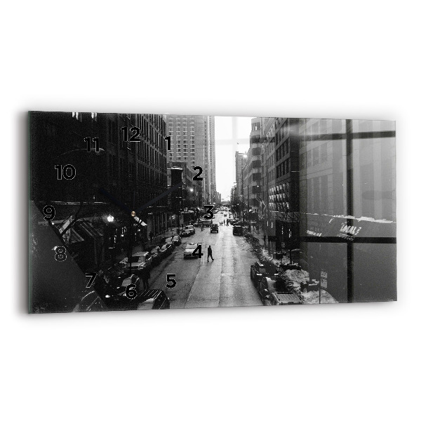 Horizontal wall clock Chicago City Streets