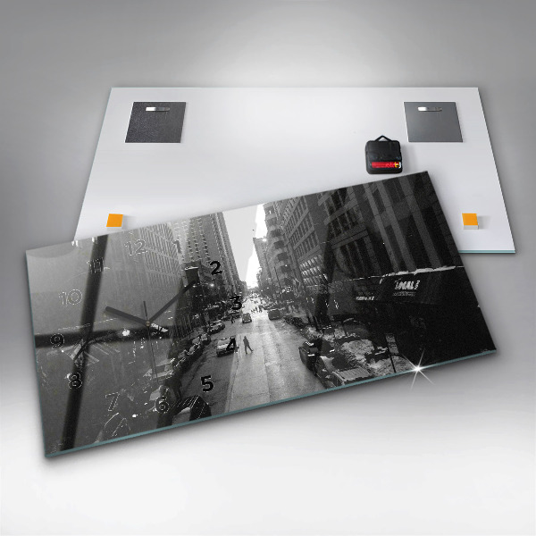 Horizontal wall clock Chicago City Streets