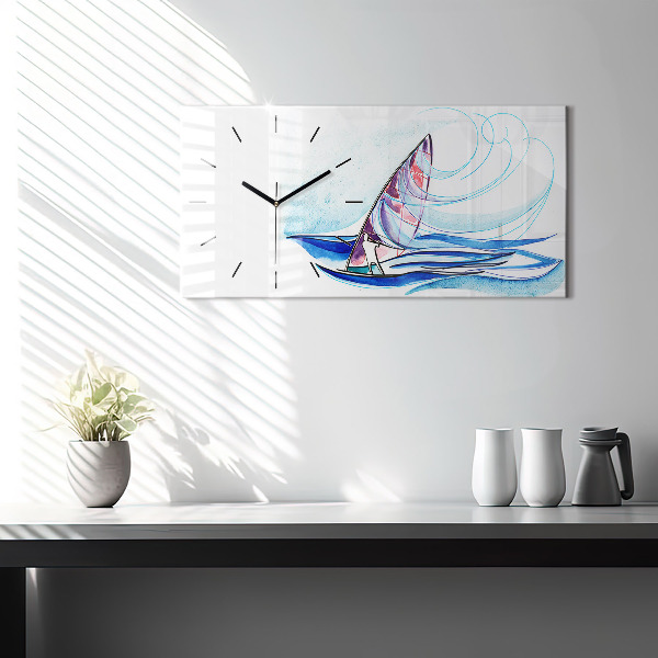 Horizontal wall clock Surfboard
