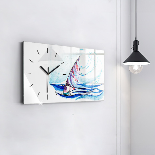 Horizontal wall clock Surfboard
