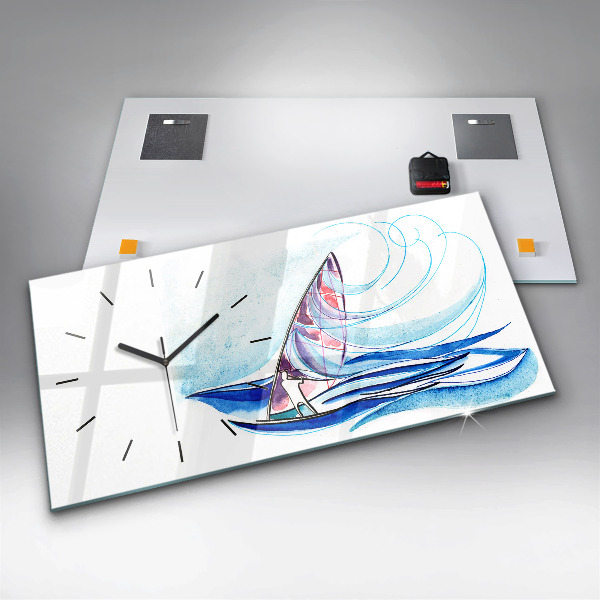 Horizontal wall clock Surfboard