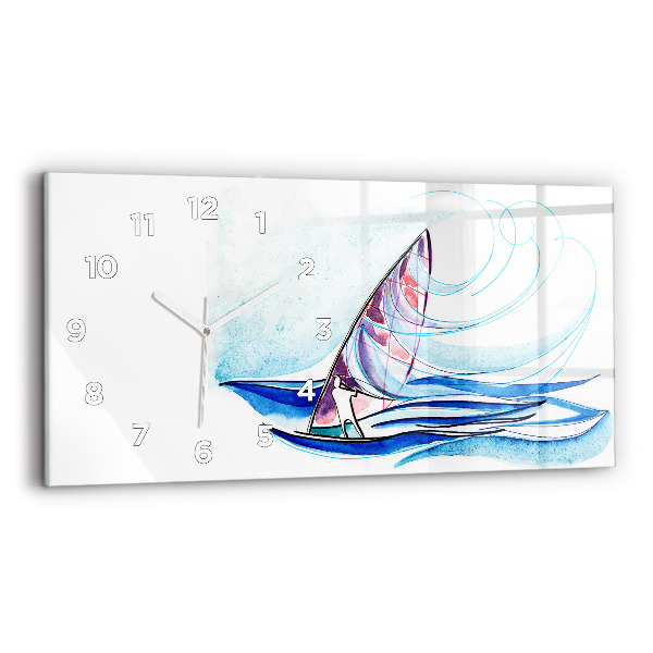 Horizontal wall clock Surfboard