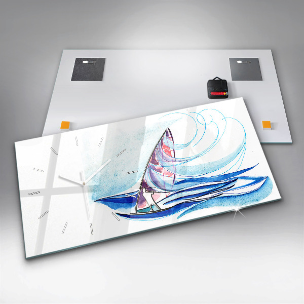 Horizontal wall clock Surfboard