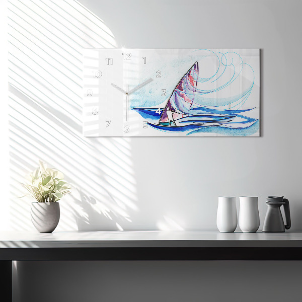 Horizontal wall clock Surfboard