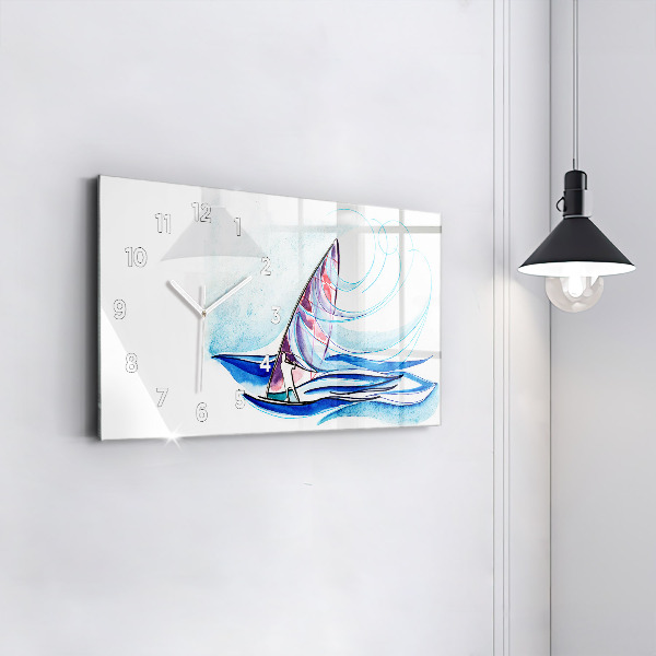 Horizontal wall clock Surfboard