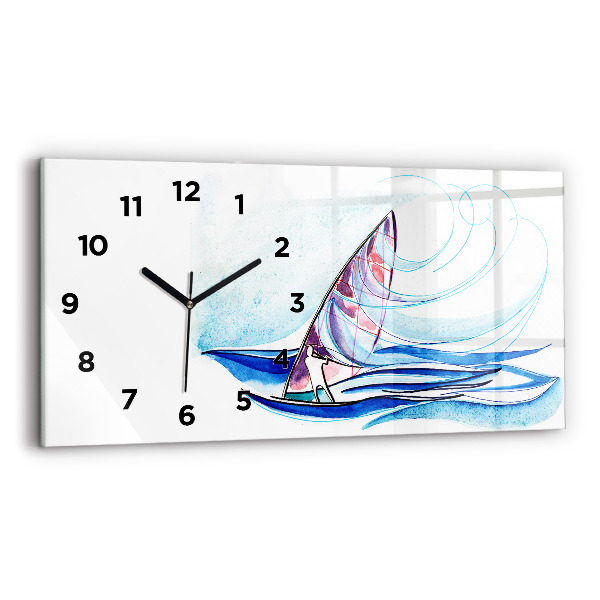 Horizontal wall clock Surfboard