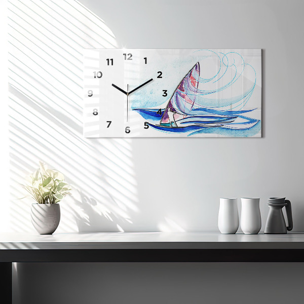 Horizontal wall clock Surfboard