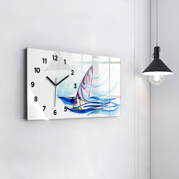 Horizontal wall clock Surfboard