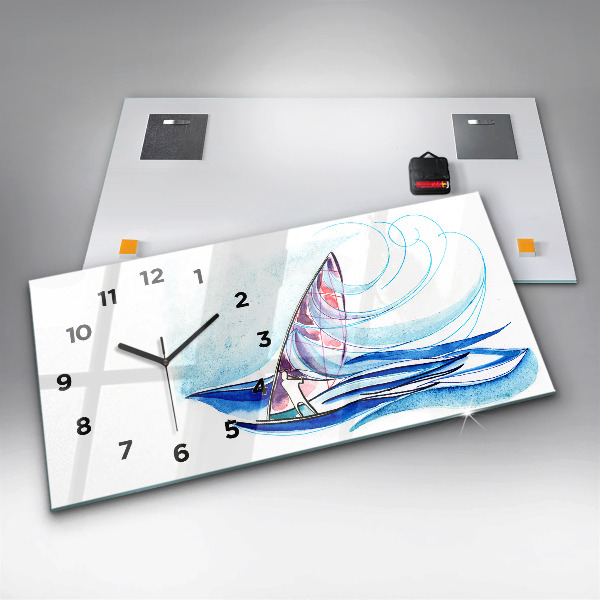 Horizontal wall clock Surfboard