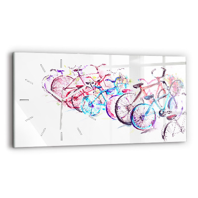 Horizontal wall clock Colorful City Bikes