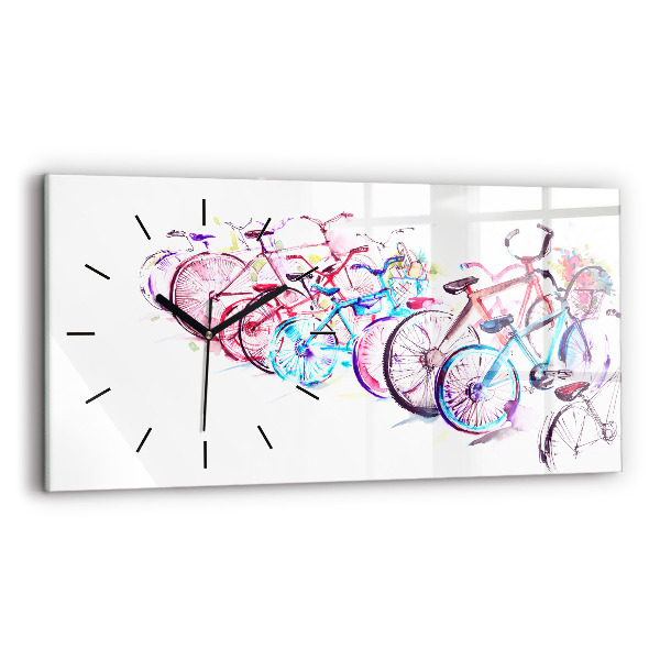 Horizontal wall clock Colorful City Bikes