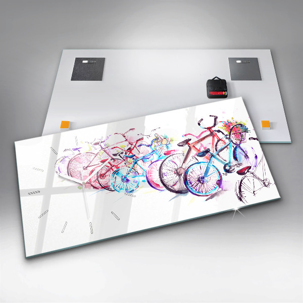 Horizontal wall clock Colorful City Bikes
