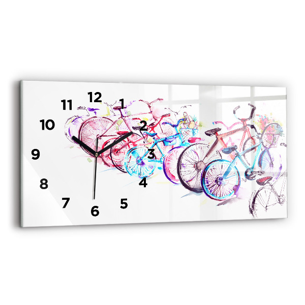 Horizontal wall clock Colorful City Bikes
