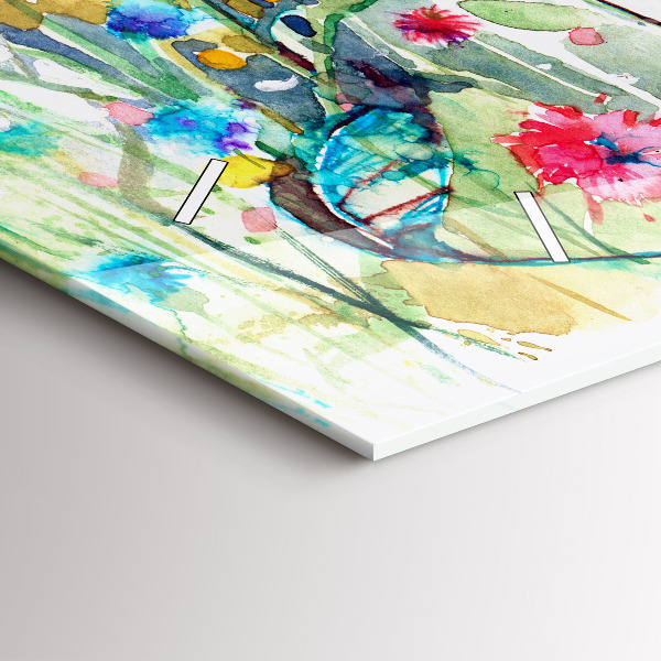 Horizontal wall clock Poppies in the Meadow