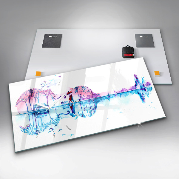 Horizontal wall clock Cello Park Lake