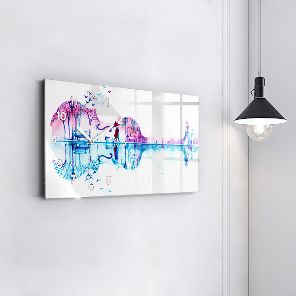 Horizontal wall clock Cello Park Lake