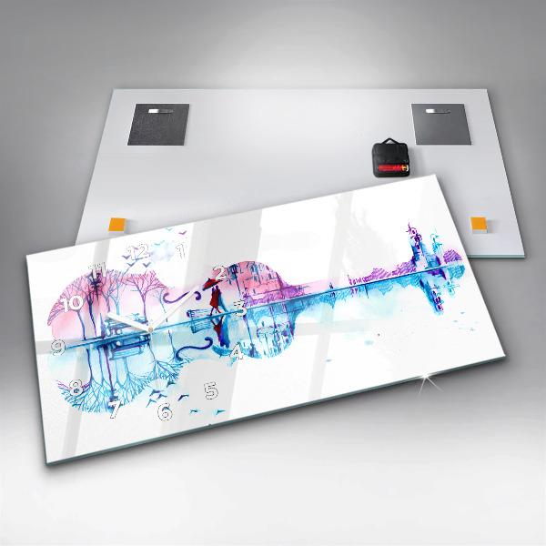 Horizontal wall clock Cello Park Lake