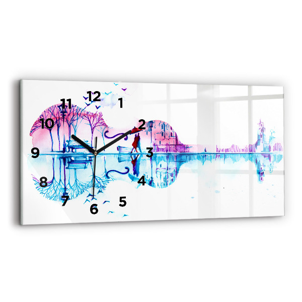 Horizontal wall clock Cello Park Lake