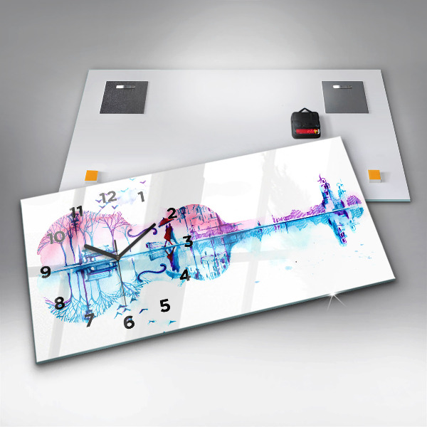 Horizontal wall clock Cello Park Lake