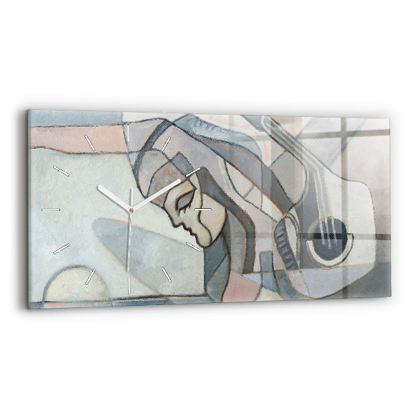 Horizontal wall clock Abstract painting