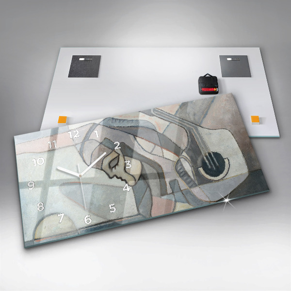 Horizontal wall clock Abstract painting