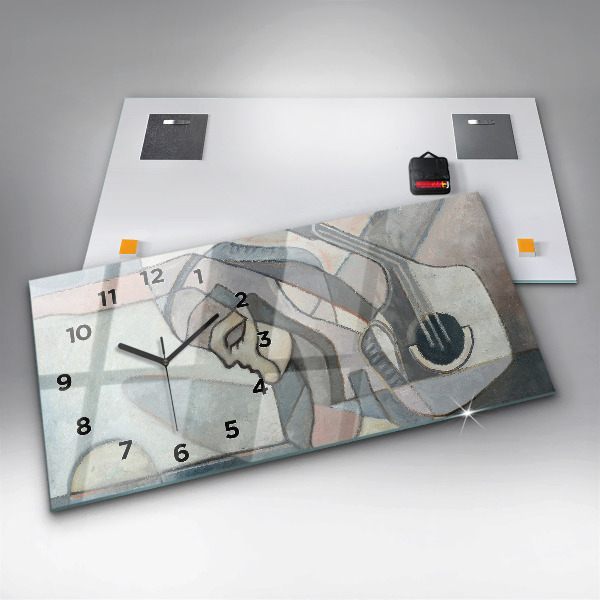 Horizontal wall clock Abstract painting