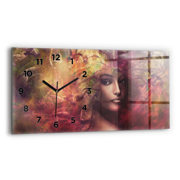 Horizontal wall clock Portrait of a woman