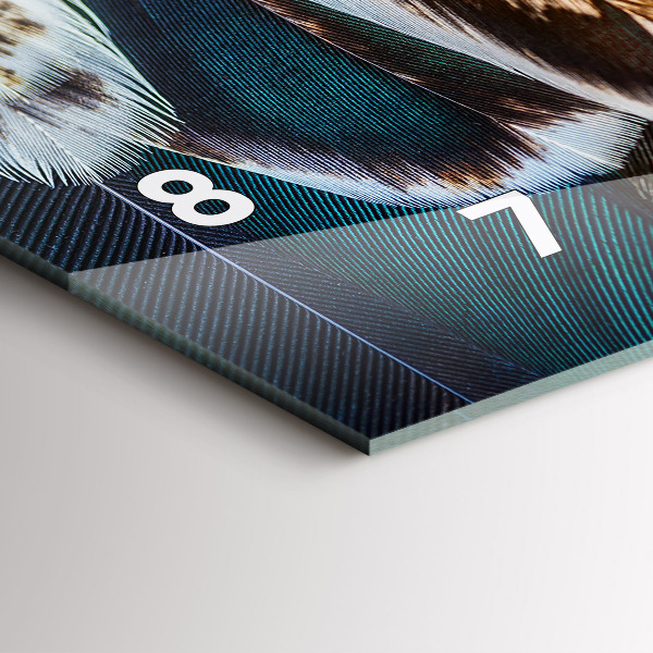 Horizontal wall clock Light brown bird feathers