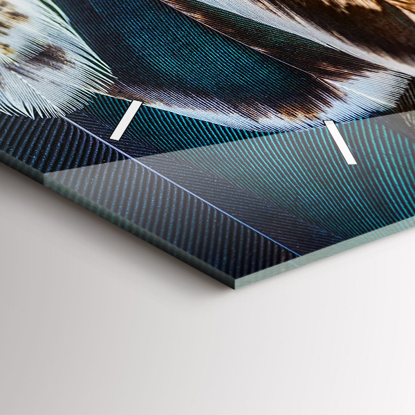 Horizontal wall clock Light brown bird feathers