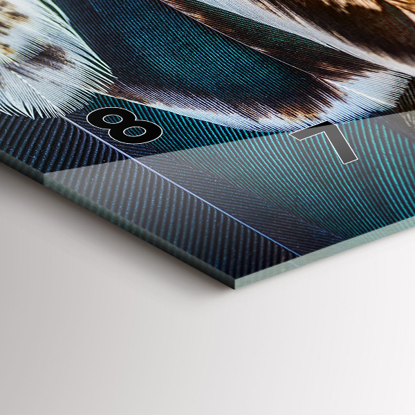 Horizontal wall clock Light brown bird feathers