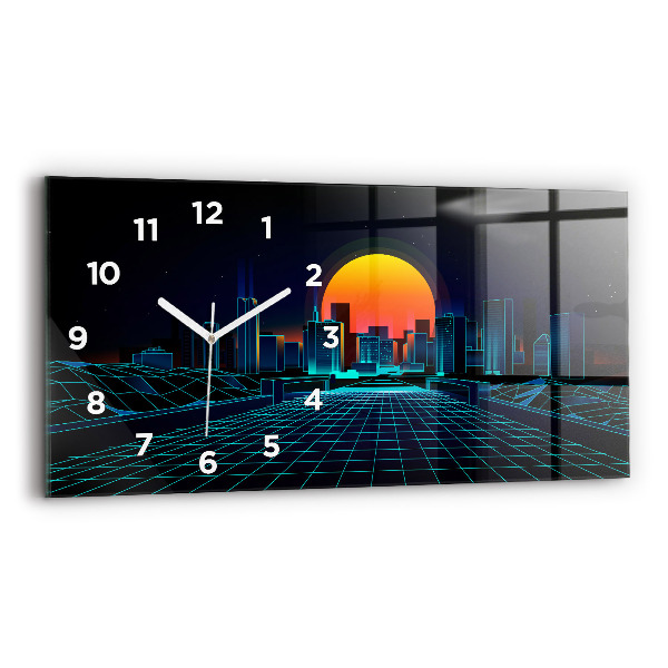 Horizontal wall clock Cyberspace City