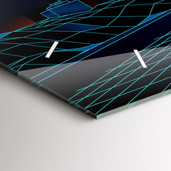 Horizontal wall clock Cyberspace City