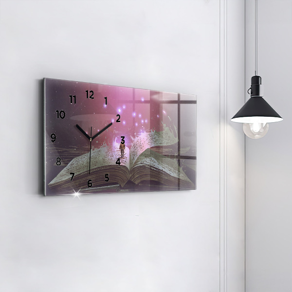 Horizontal wall clock Abstraction book