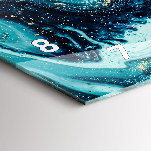 Horizontal wall clock Abstract Marble