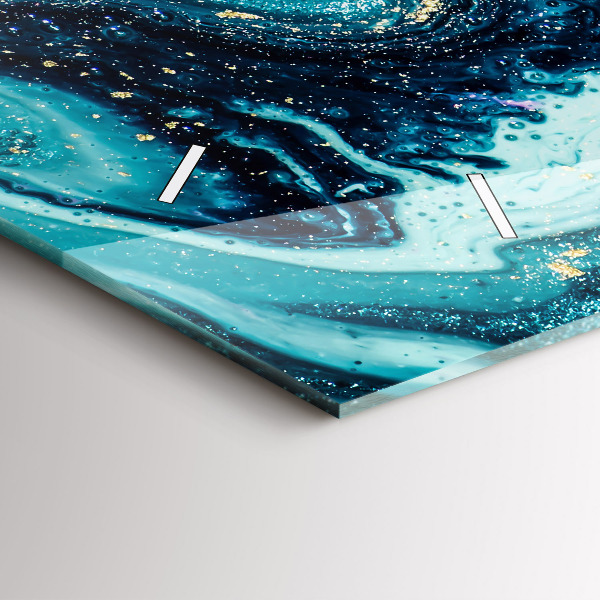 Horizontal wall clock Abstract Marble