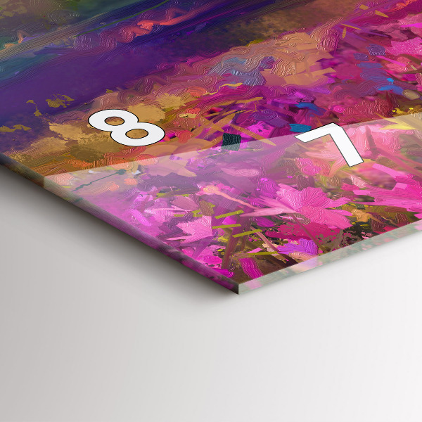 Horizontal wall clock Landscape of nature and flowers