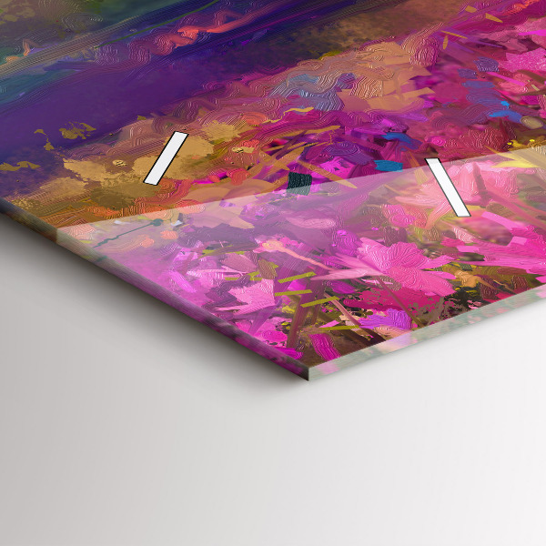 Horizontal wall clock Landscape of nature and flowers