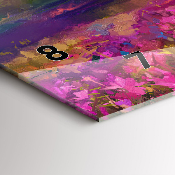 Horizontal wall clock Landscape of nature and flowers