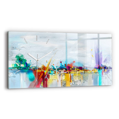 Horizontal wall clock Abstract bridge