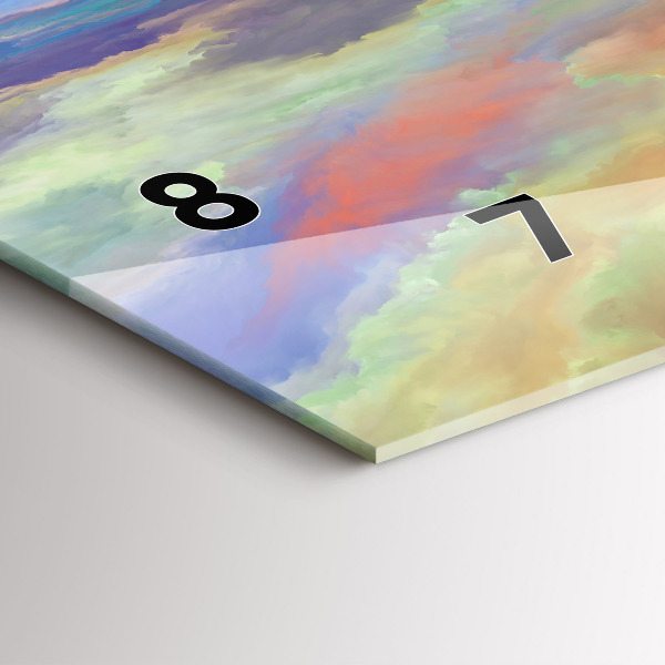 Horizontal wall clock Abstract landscape