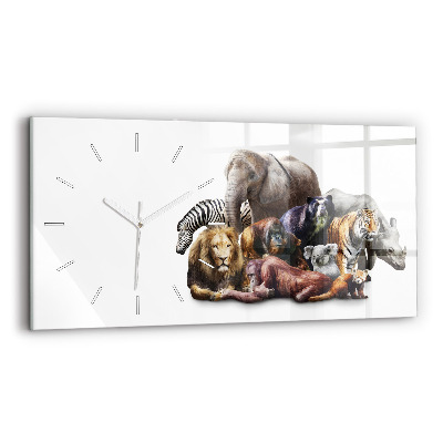 Horizontal wall clock Wild animals